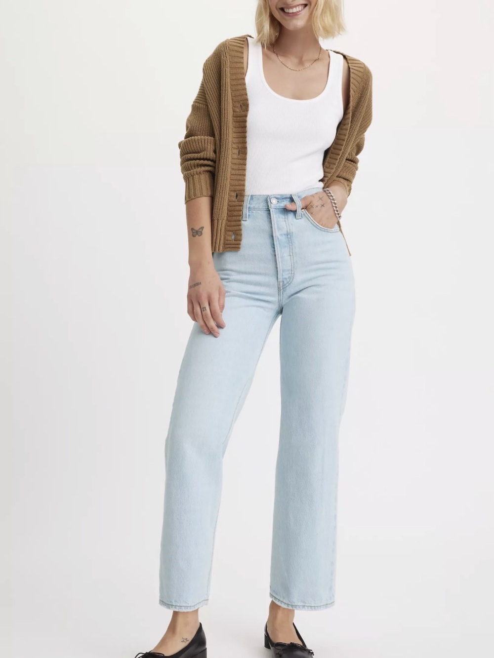 Levi’s Ribcage Ankle Straight Jeans Light Wash Size 27 - Picture 15 of 15